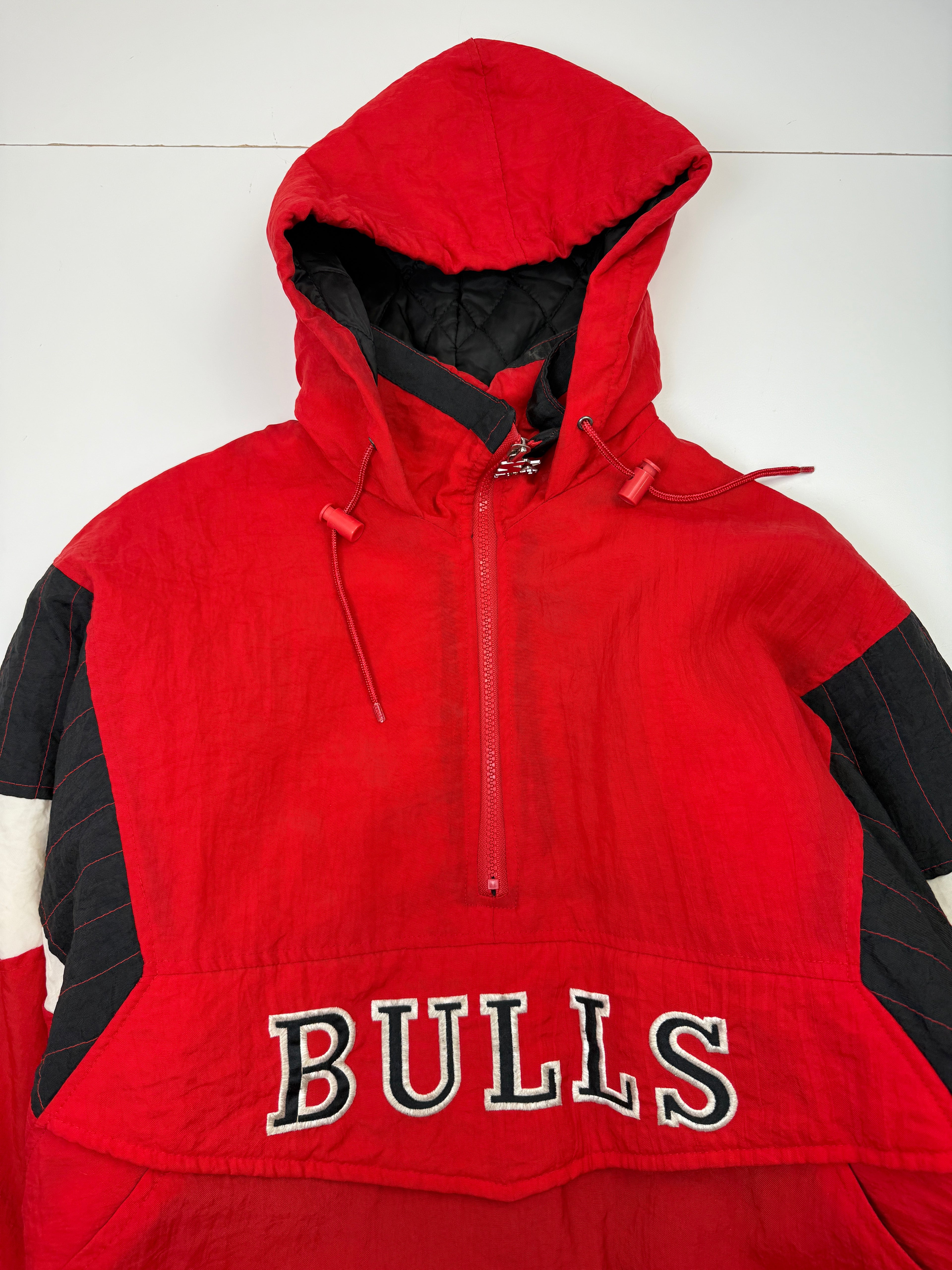 Vintage 90's Chicago Bulls Starter Hooded Jacket Red