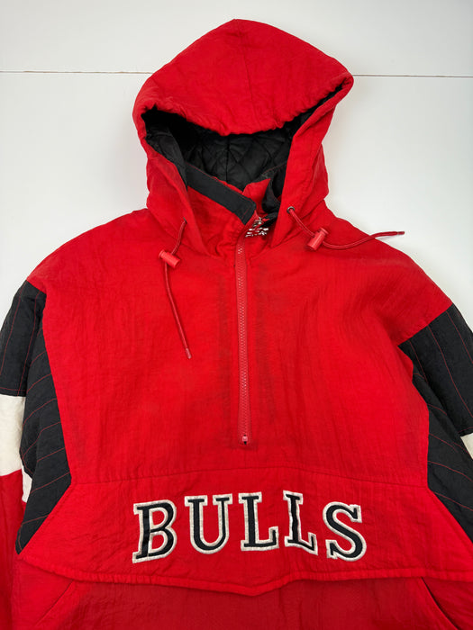 Vintage 90's Chicago Bulls Starter Hooded Jacket Red | Vitnage Clothing Store Canada