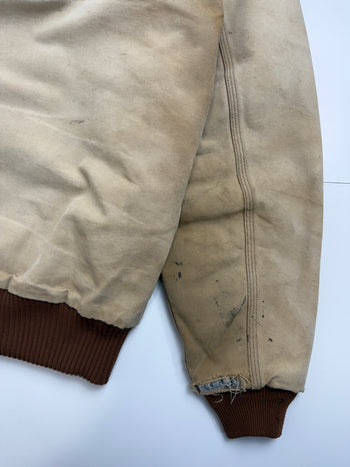 Vintage Carhartt Active Hooded Work Jacket Faded Tan