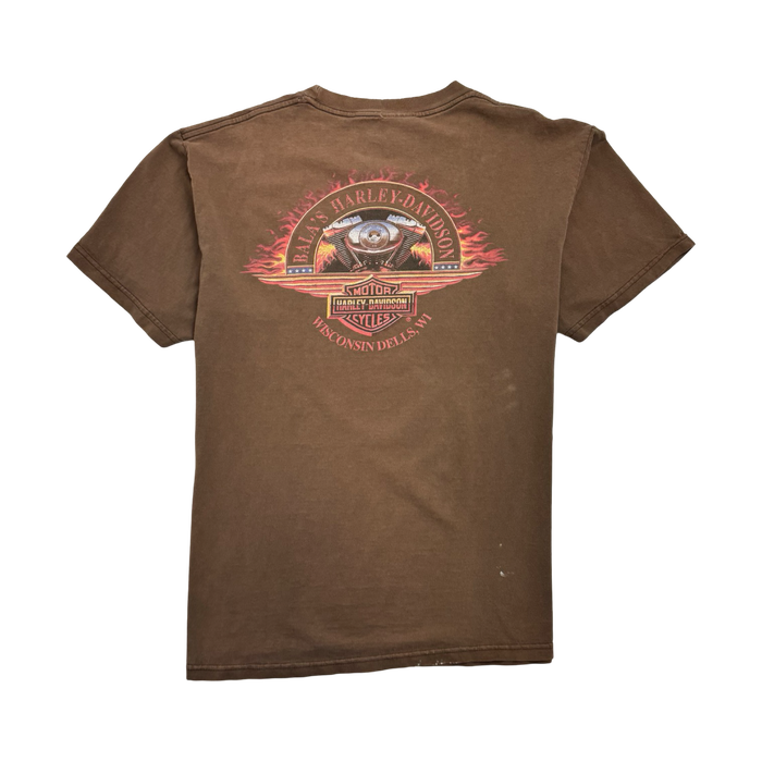 Vintage 2000s Bala's Harley Davidson Tee Brown | Vitnage Clothing Store Canada