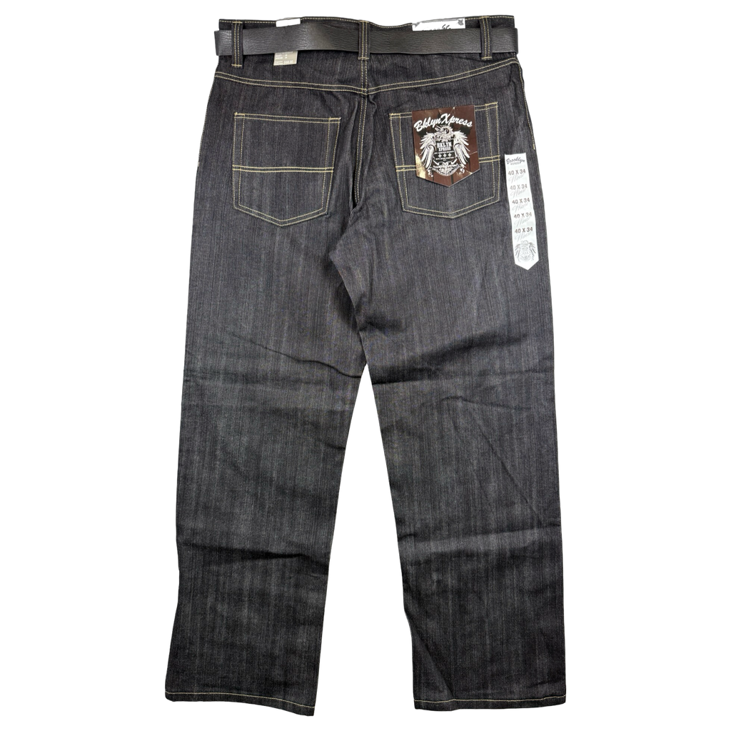 Vintage Y2K Brooklyn Xpress Belt Buckle Denim Jeans Black