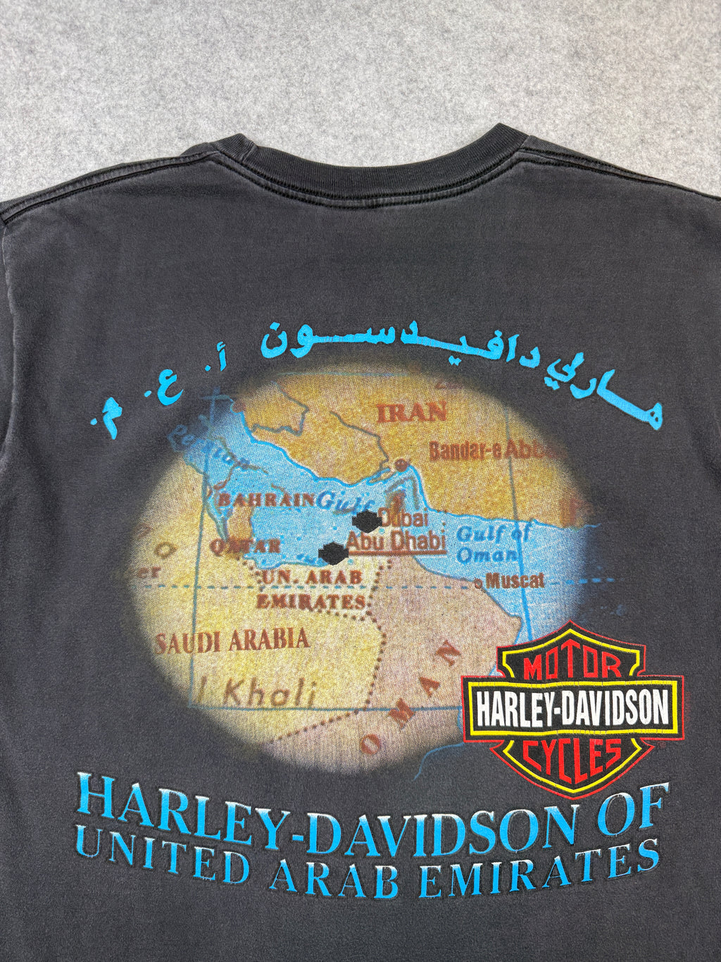 Vintage Harley Davidson Phoenix Abu Dhabi Tee Black