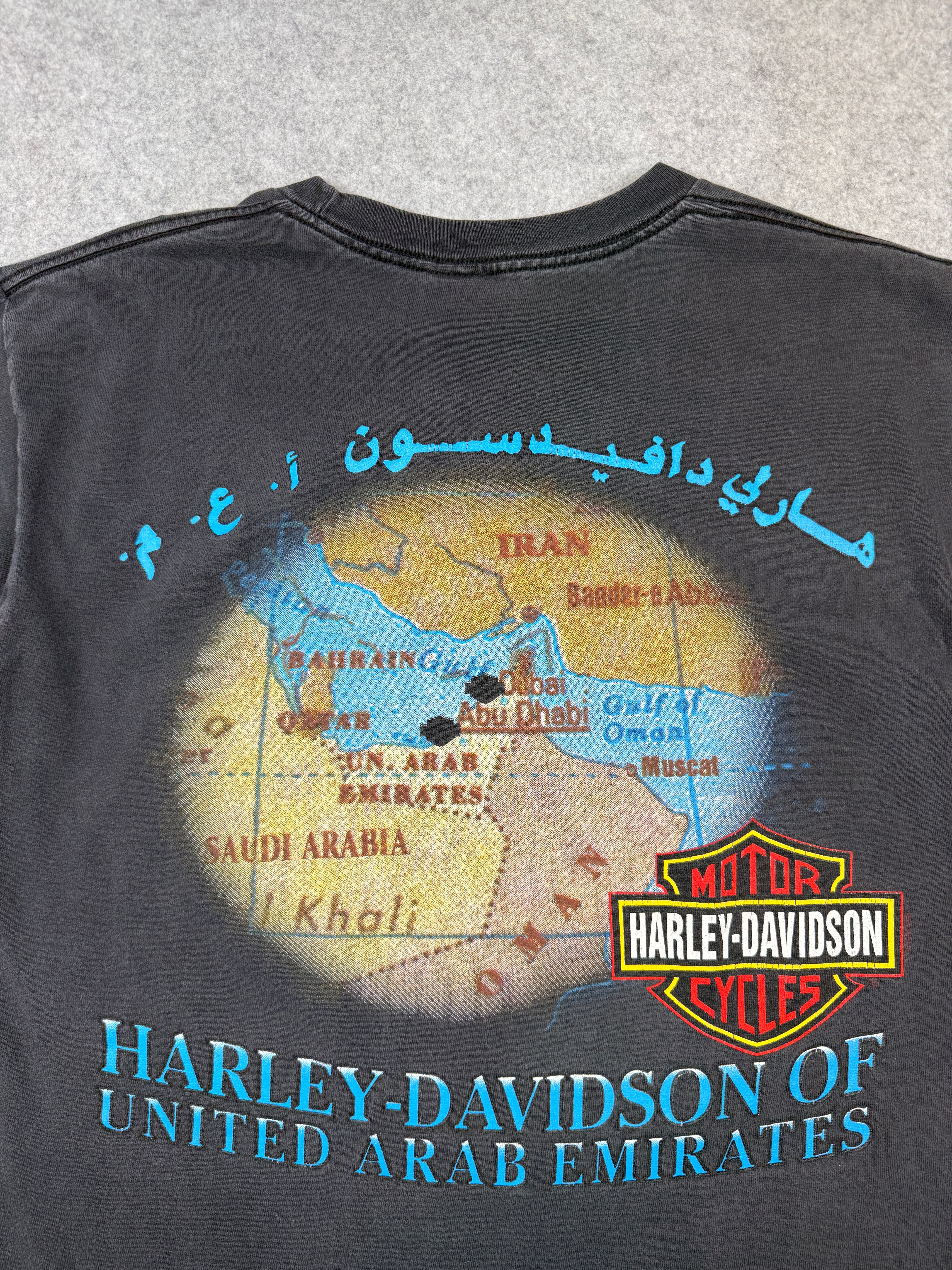 Vintage Harley Davidson Phoenix Abu Dhabi Tee Black