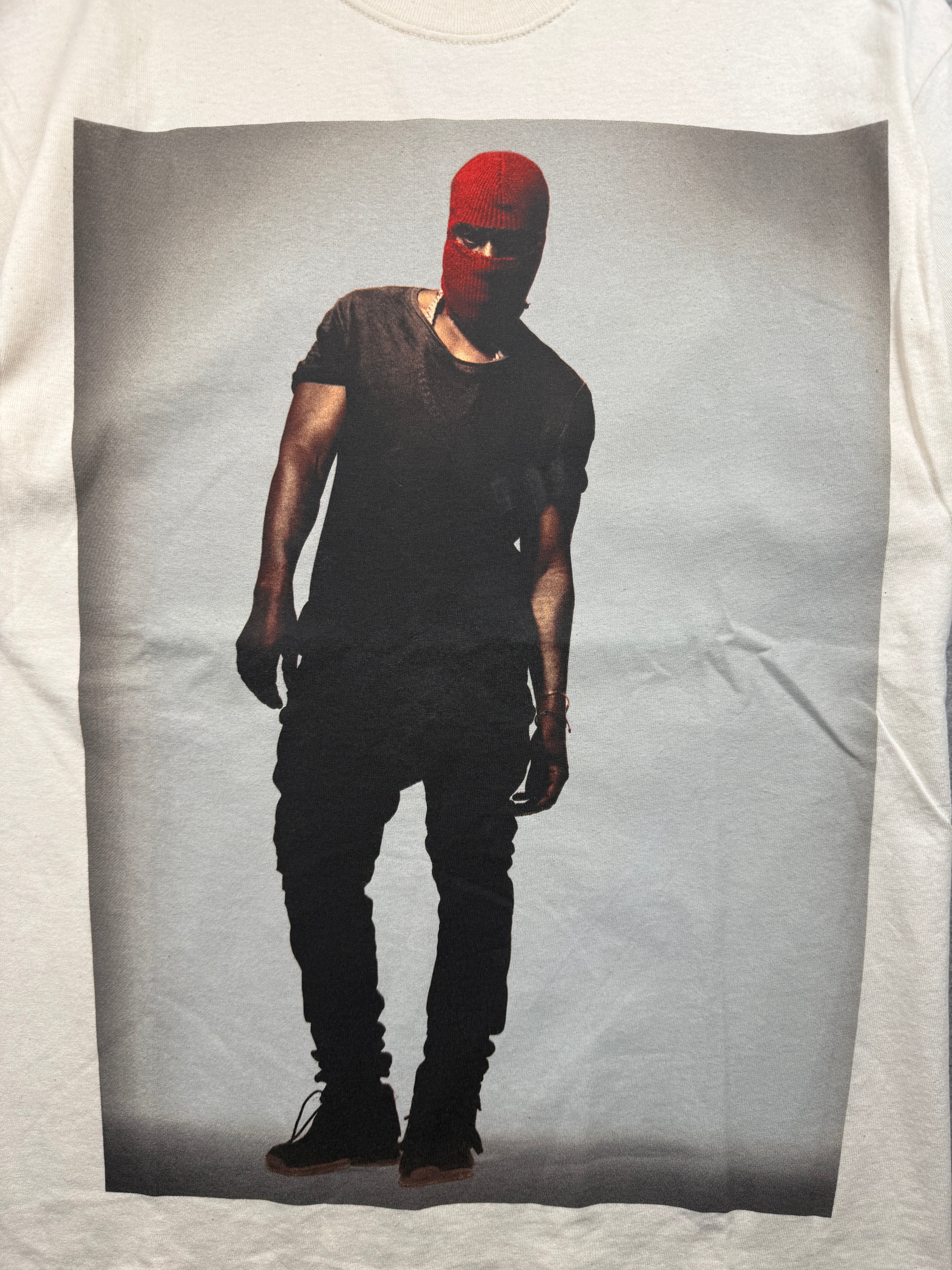Kanye West Yeezus Tour Red Ski Mask Tee White