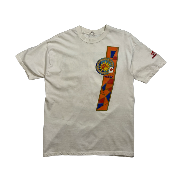 Vintage '92 Adidas Barcelona Tee White | Vitnage Clothing Store Canada