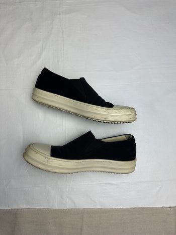 Rick Owen’s DRKSHDW Boat Slip On Black Milk (USED, NO BOX)
