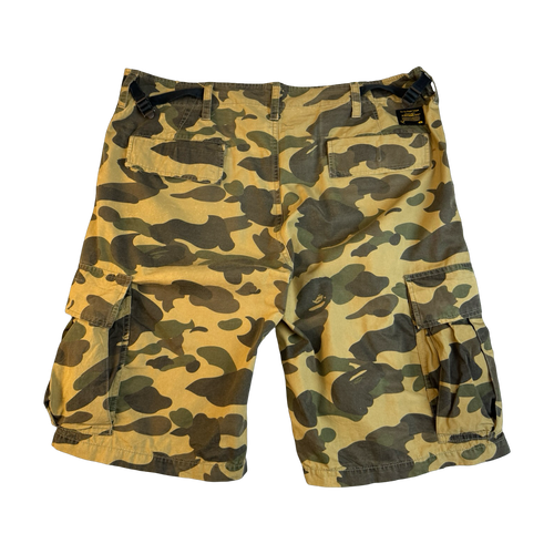BAPE 1st Camo Cargo Shorts Yellow (USED) | Vintage Clothing Store Canada