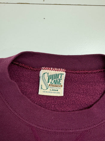 (L) Vintage Spirit Lake Wolf Sweatshirt Burgundy