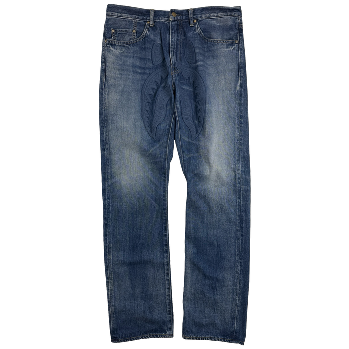 BAPE 2008 Type-05 Shark Embroidery Denim Pants (USED) | Vitnage Clothing Store Canada