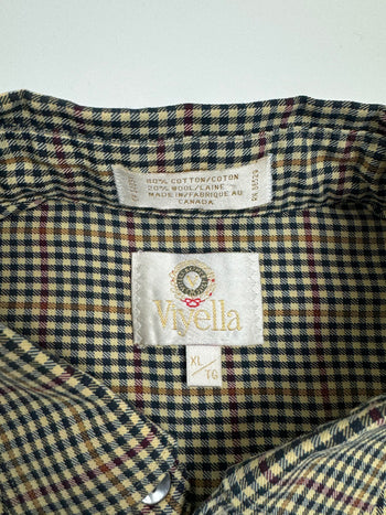 (XL) Vintage Viyella Flannel Button Up Light Brown