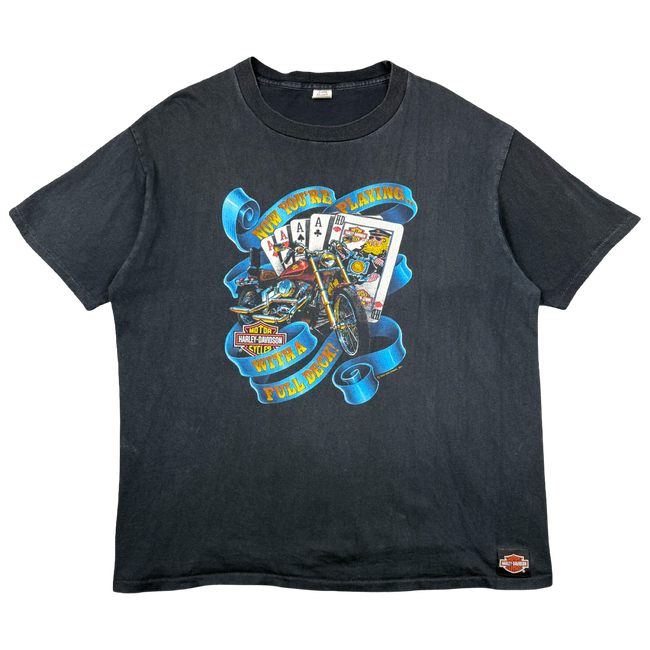 Vintage Harley Davidson Full Deck Tee Black