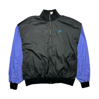 (M) Vintage 90s Nike Zip-Up Windbreaker Jacket Black