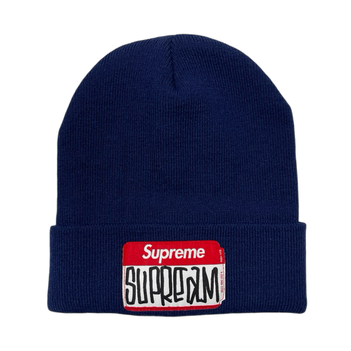 Supreme Gonz Nametag Beanie Navy (USED) | Vintage Clothing Store Canada