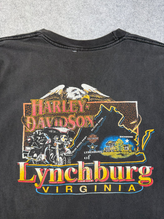 Vintage Harley Davidson Lynchburg Eagle Tee Black | Vitnage Clothing Store Canada