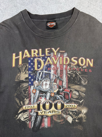 Vintage Harley Davidson 100 Years Tee Black