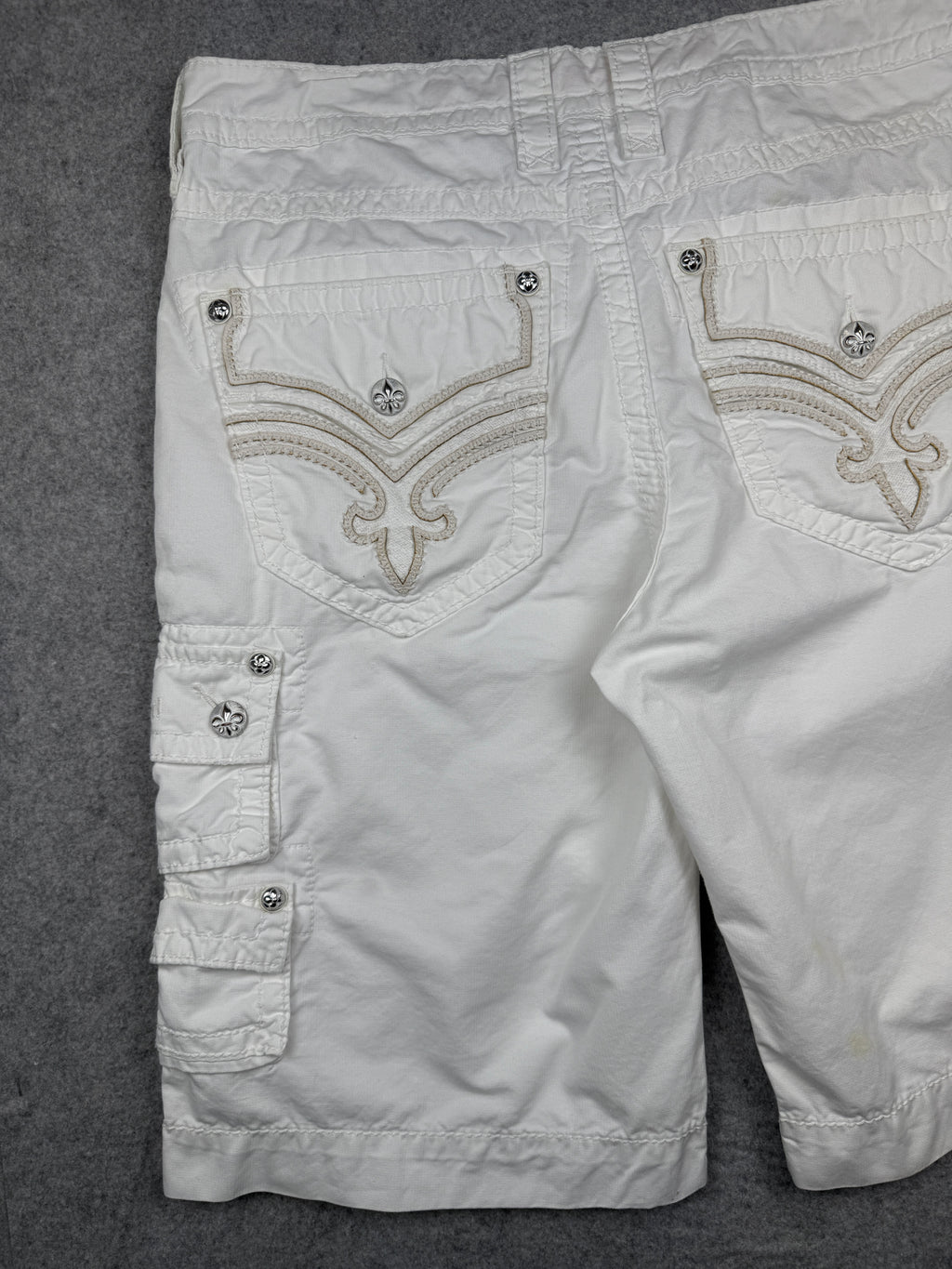 Rock Revival Cargo Shorts White