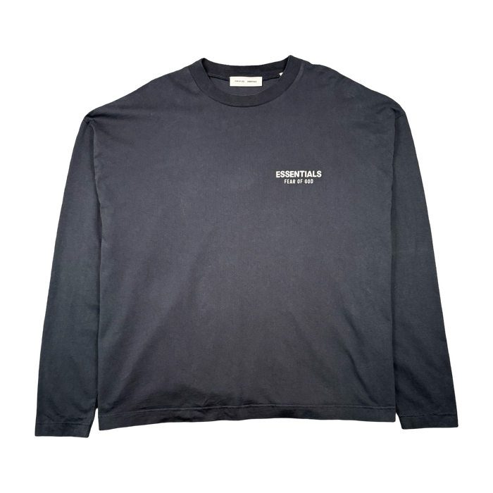 Fear Of God Essentials Logo L/S Tee Black (USED) | Vitnage Clothing Store Canada