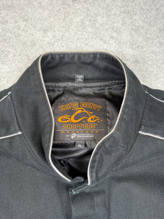 Vintage Orange County Choppers Flame Sleeve Canvas Jacket Black | Vitnage Clothing Store Canada
