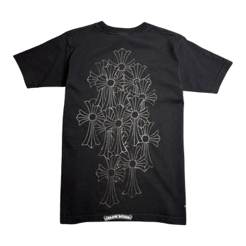 Vintage Chrome Hearts Tonal Cemetery Cross Pocket Tee Black