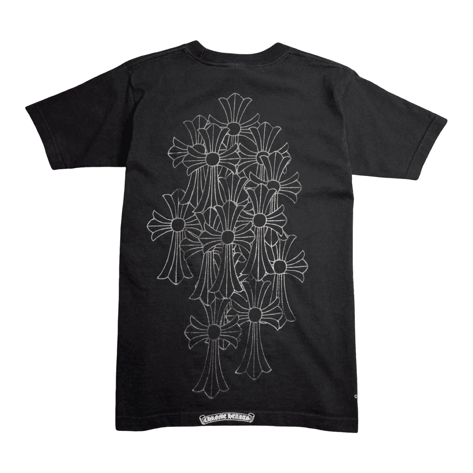 Vintage Chrome Hearts Tonal Cemetery Cross Pocket Tee Black