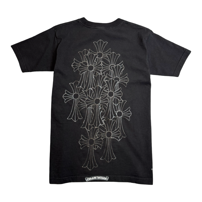 Vintage Chrome Hearts Tonal Cemetery Cross Pocket Tee Black | Vitnage Clothing Store Canada