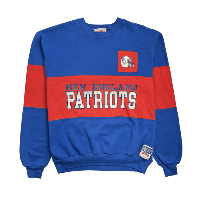 (L) Vintage 90s NFL New England Patriots Sweatshirt Blue