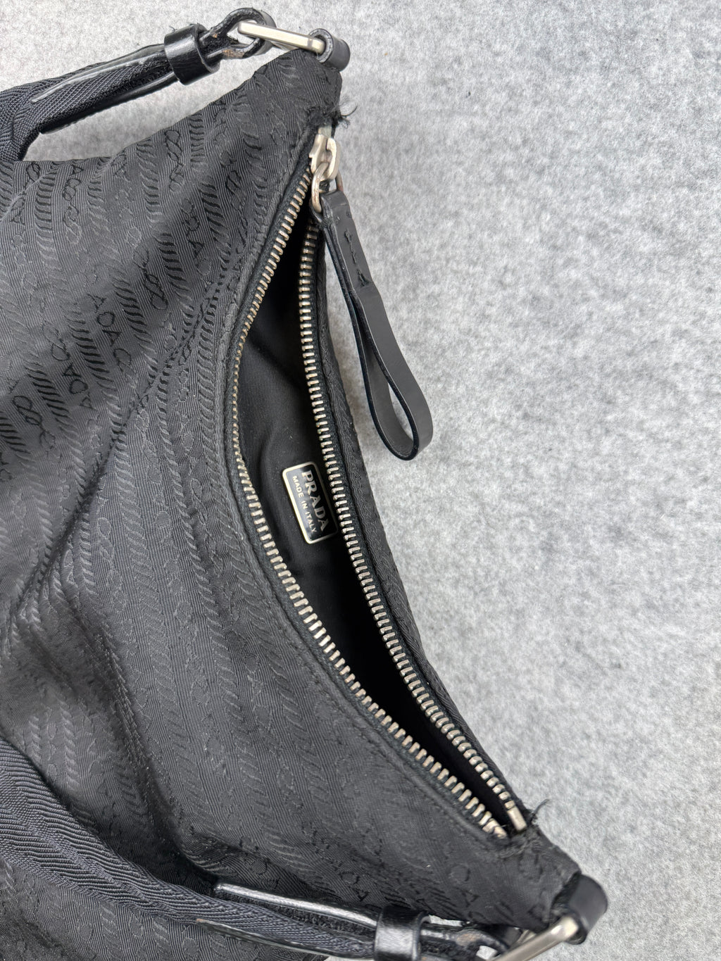 Prada Jacquard Shoulder Bag Black