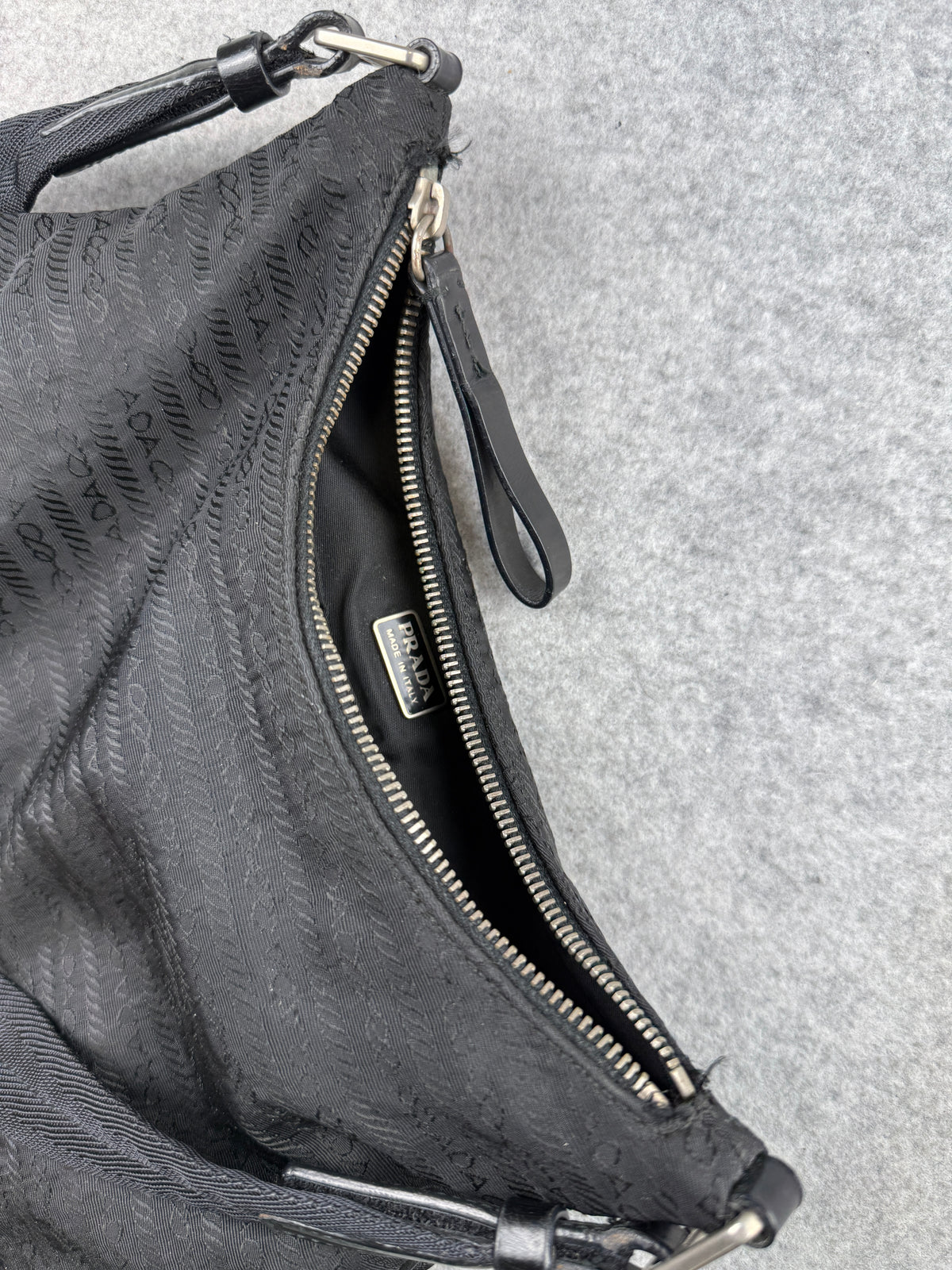 Prada Jacquard Shoulder Bag Black