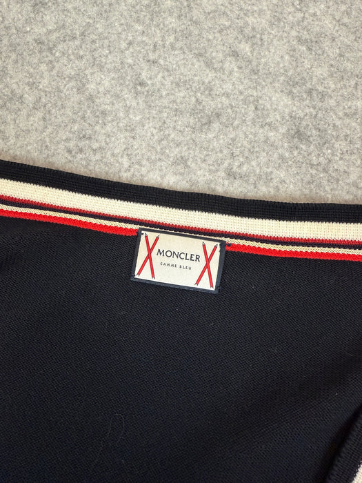 Moncler Gamme Bleu Striped Cardigan Dark Blue (USED) | Vitnage Clothing Store Canada