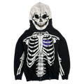 2000s LRG Dead Serious Skeleton Full Zip Hoodie Black