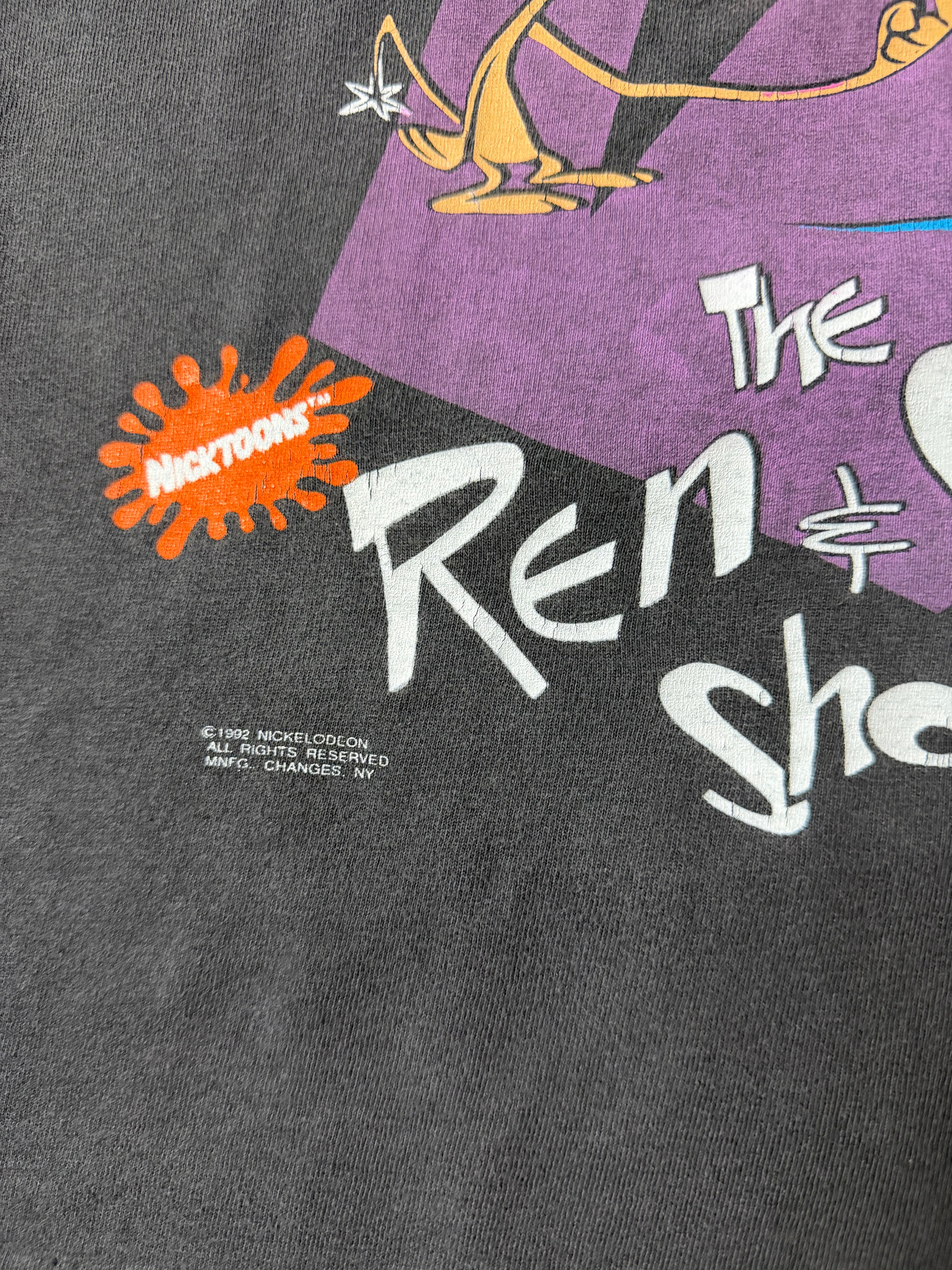 1992 Vintage Nickelodeon The Ren & Stimpy Show Tee Black