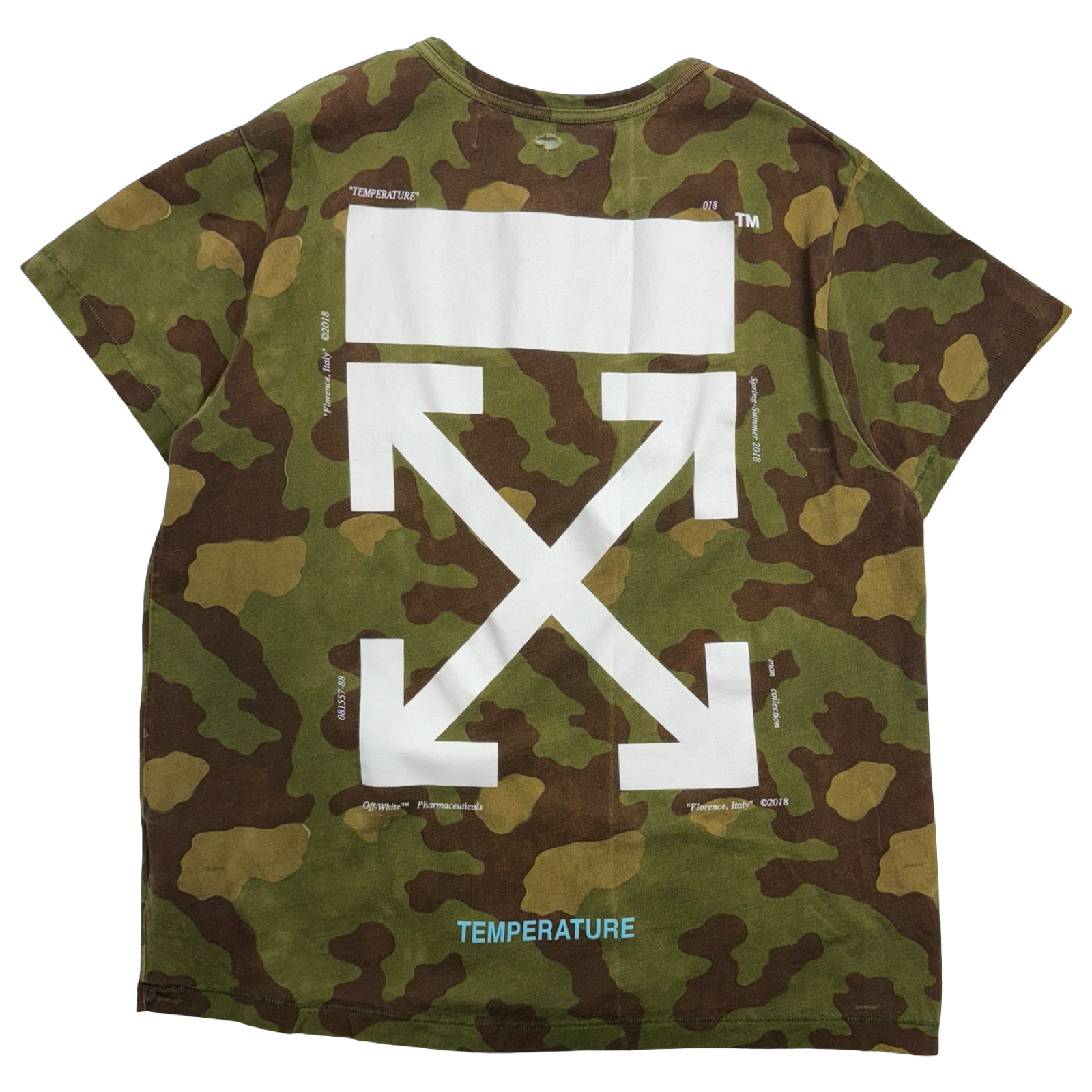 OFF-WHITE Arrow Temperature Tee Green Camo (USED)