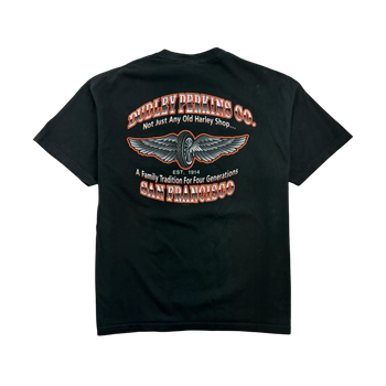 Vintage Dudley Perkins Co. Harley Davidson Tee Black