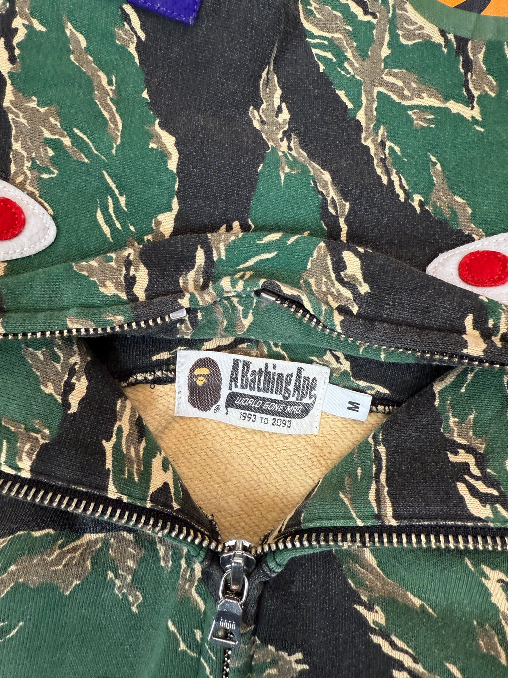 BAPE Shark Tiger Camo Full Zip Hoodie Green (USED)