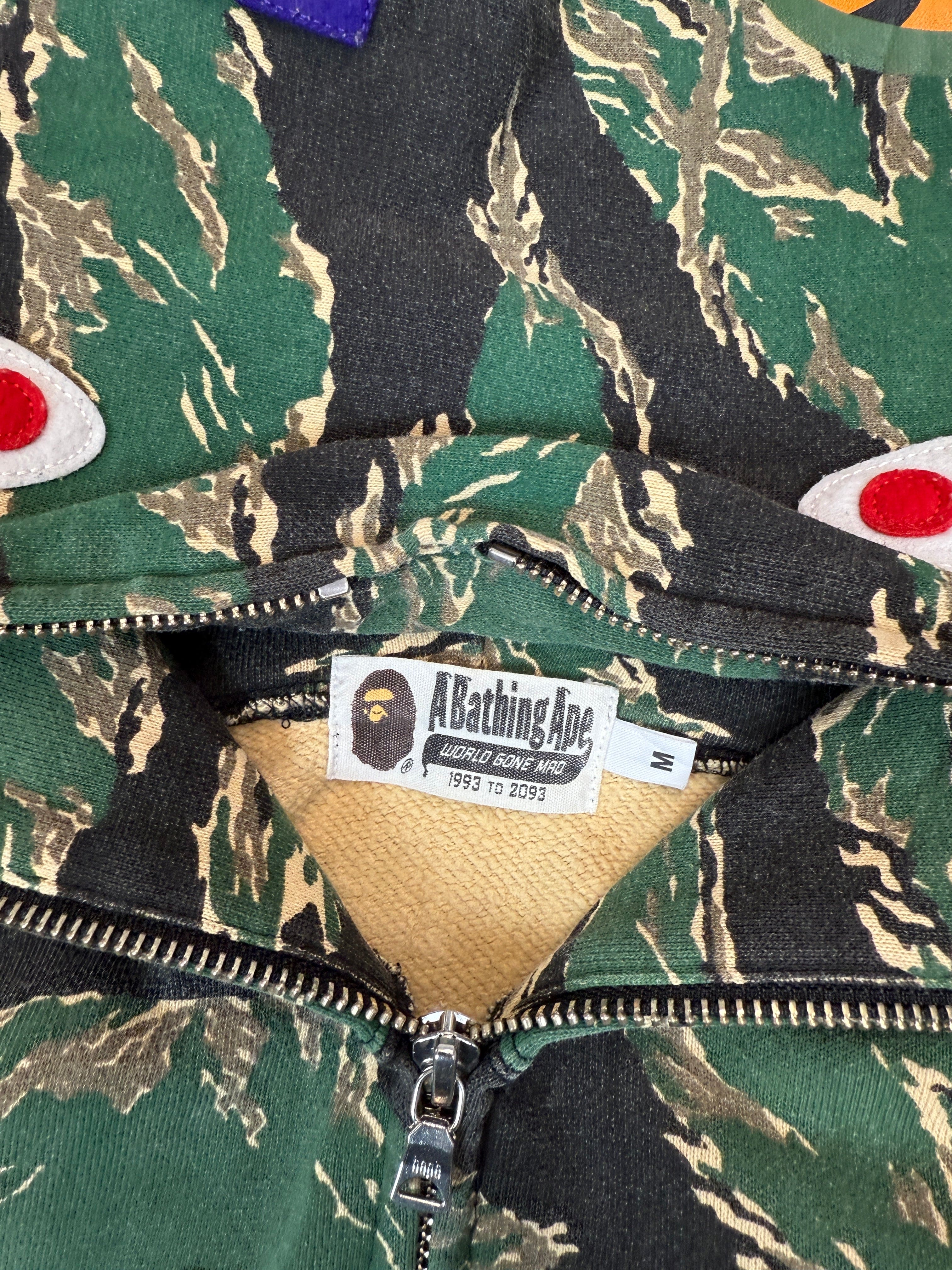 BAPE Shark Tiger Camo Full Zip Hoodie Green (USED)