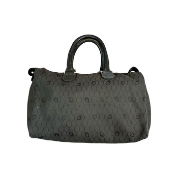 Christian Dior Canvas Vintage Honeycomb Jacquard Bag Gray