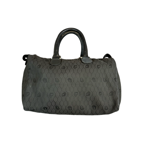 Christian Dior Canvas Vintage Honeycomb Jacquard Bag Gray | Vintage Clothing Store Canada