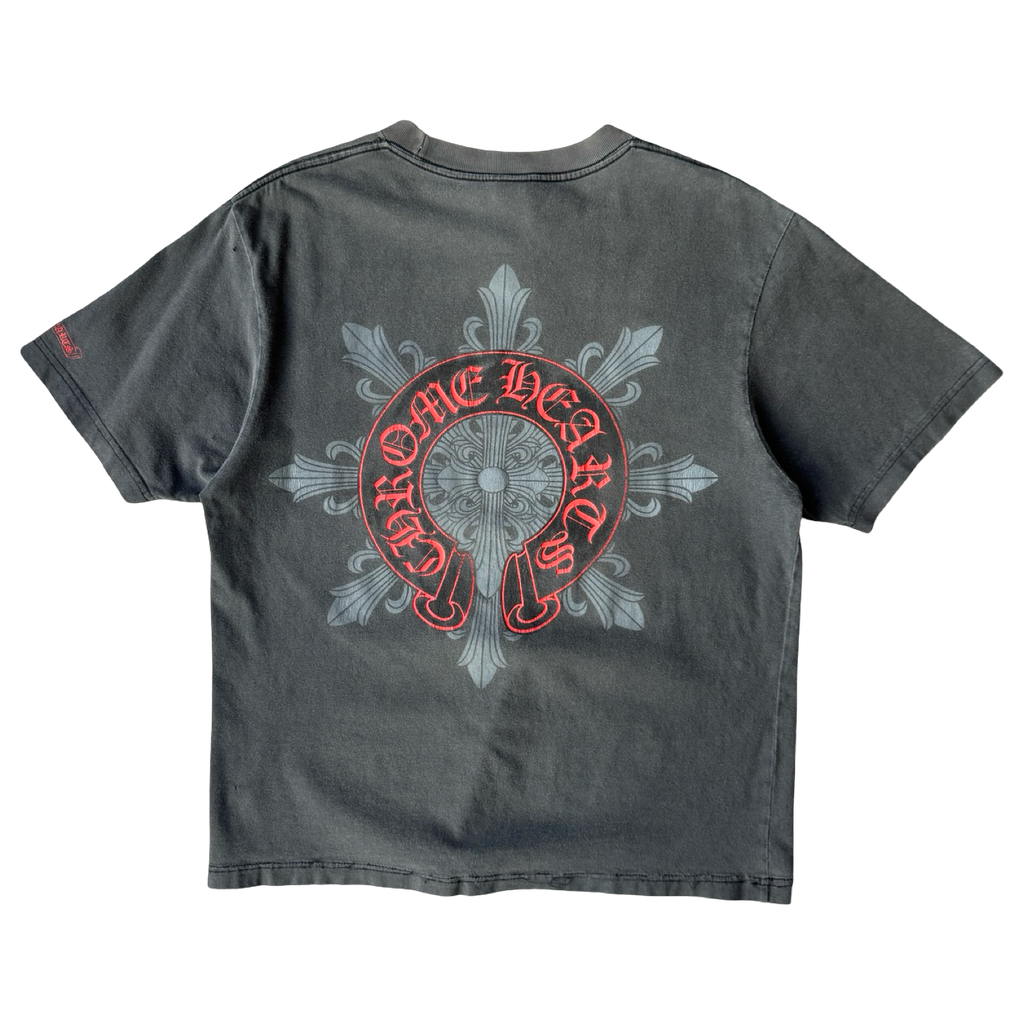 Vintage Faded Chrome Hearts Snowflake Horse shoe T-shirt Cropped