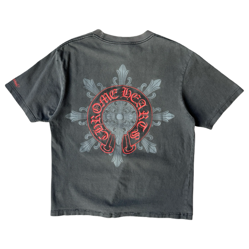 Vintage Faded Chrome Hearts Snowflake Horse shoe T-shirt Cropped | Vintage Clothing Store Canada