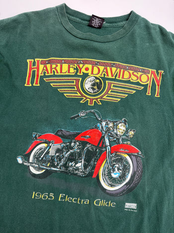 Vintage 1990s Harley Davidson Electra Glide Tee Green