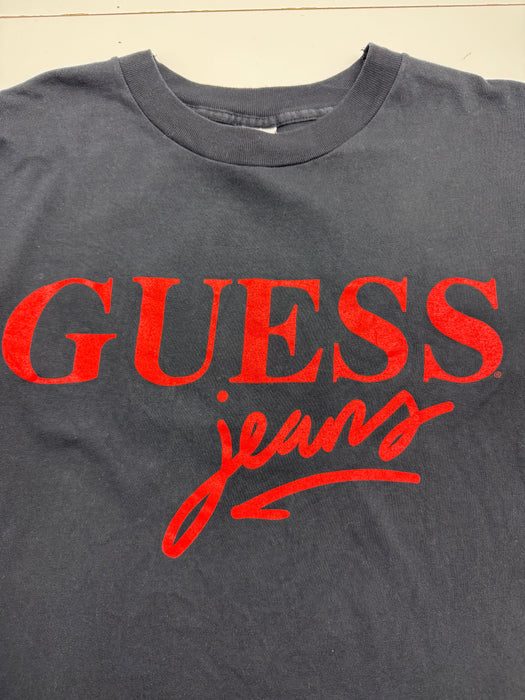 Vintage 90s Guess Jeans Tee Black | Vitnage Clothing Store Canada