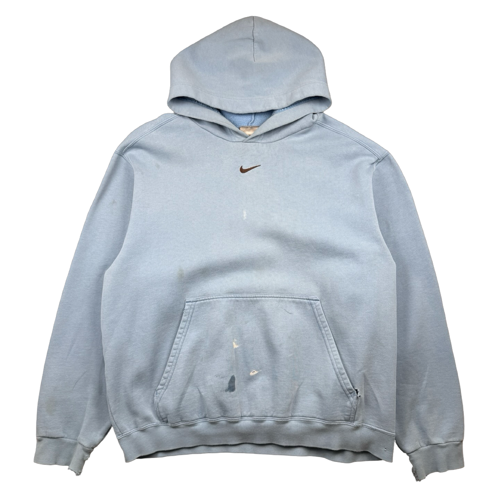 2000s Nike Centre Swoosh Hoodie Light Blue
