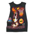 Vintage 1994 Daffy Duck House Rockets Sleeveless Tee Black