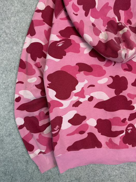 BAPE APEE ABC Camo Jewel Logo Full Zip Hoodie Pink (USED) | Vitnage Clothing Store Canada