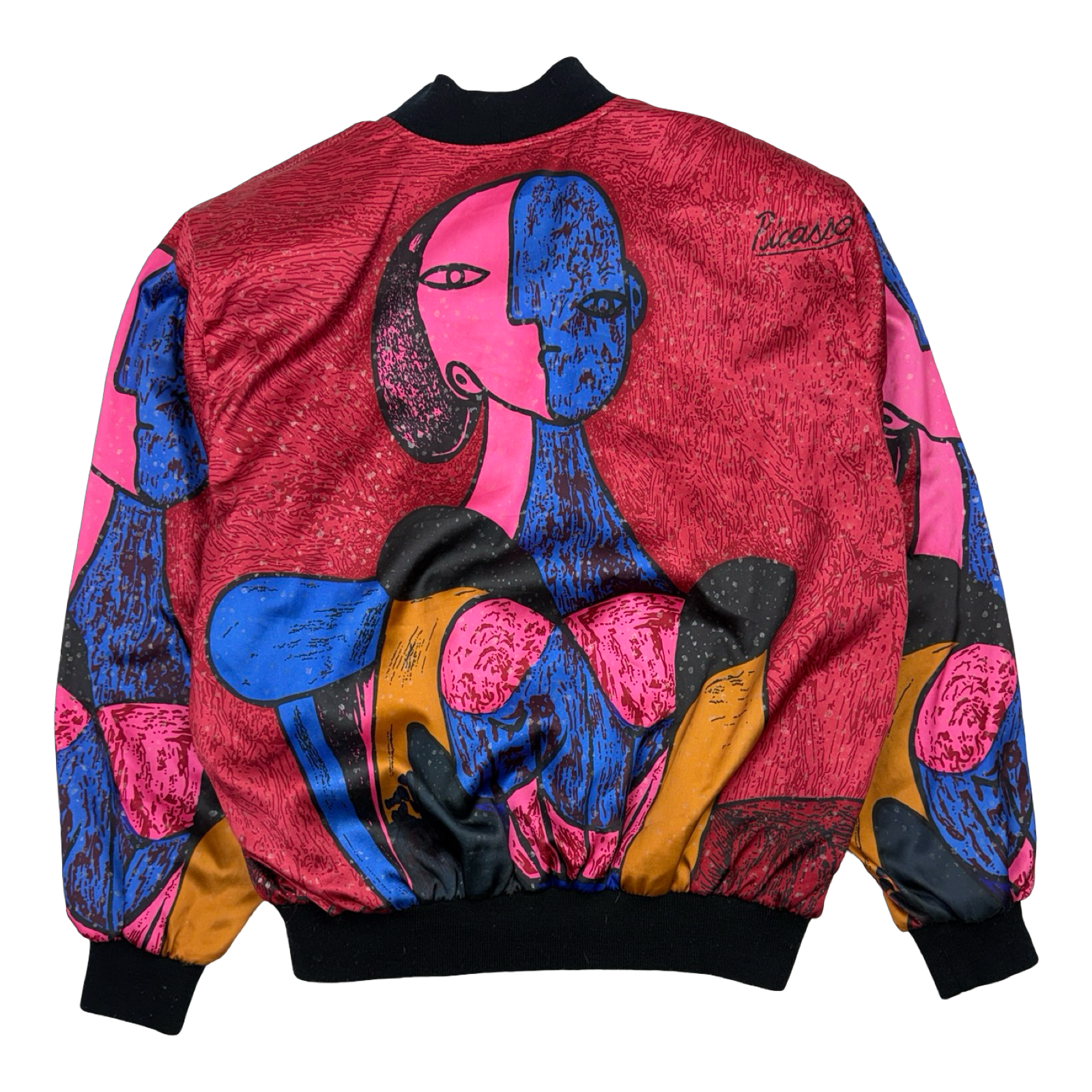 Vintage Picasso Art Print Satin Bomber Jacket