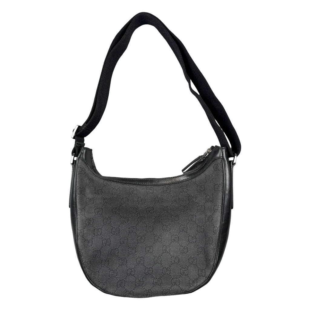 Gucci GG Canvas Half Moon Shoulder Bag Black