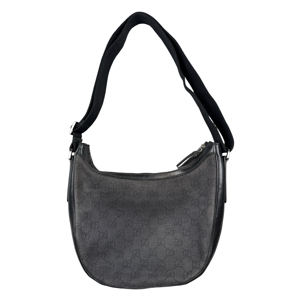 Gucci GG Canvas Half Moon Shoulder Bag Black