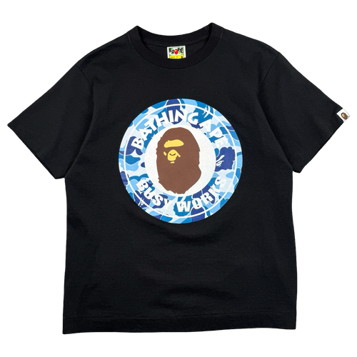 BAPE ABC Camo Busy Work Tee Black/Blue (USED) | Vintage Clothing Store Canada