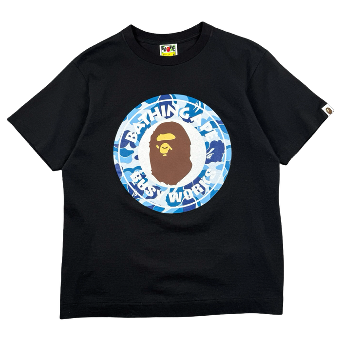 BAPE ABC Camo Busy Work Tee Black/Blue (USED) | Vitnage Clothing Store Canada