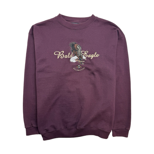 (L) Vintage Bald Eagle Sweatshirt Burgundy | Vintage Clothing Store Canada